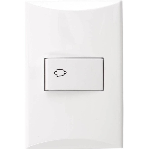 [1002-W] PULSADOR PARA TIMBRE 15A125V BLANCO PLATA EAGLE