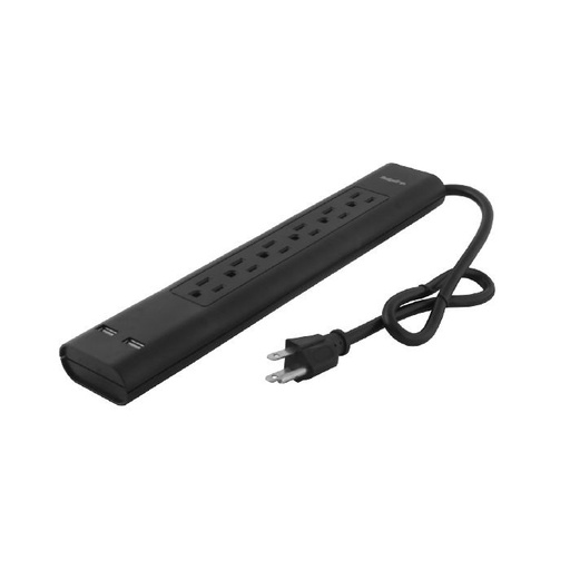 [FU1035] REGLETA MULTICONTACTO 6 TOMAS ATERRIZADAS 2 USB SUPRESOR