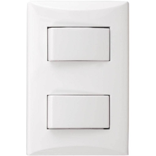 [1004-W] SWITCH DOBLE 15A 125V BLANCO PLATA EAGLE
