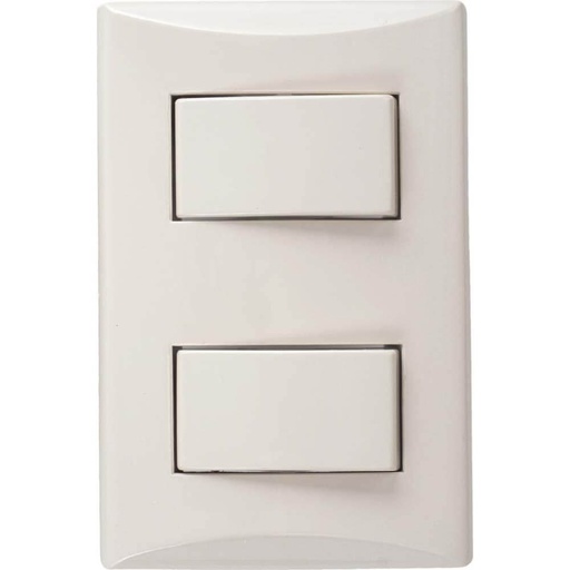 [1004-V] SWITCH DOBLE 15A 125V MARFIL PLATA EAGLE