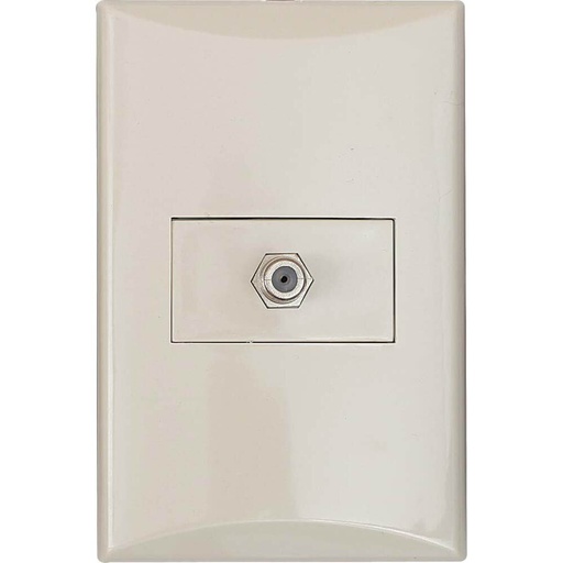 [1007-V] ARMADURA PARA TV COAXIAL MARFIL PLATA EAGLE