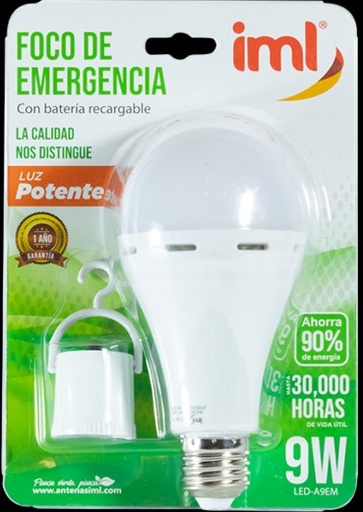 [LED-A9EM] FOCO LED EMERGENCIA 9W IML