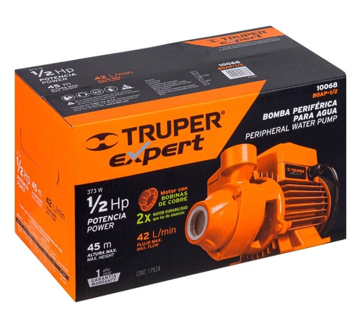 [10068] BOMBA DE AGUA PERIFERICA DE 1/2 HP TRUPER