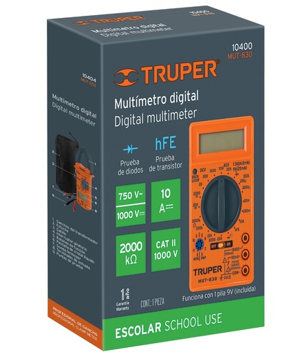 [10400] MULTIMETRO DIGITAL ESCOLAR TRUPER