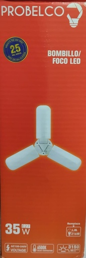 [BOM35W] LAMPARA LED TIPO VENTILADOR DE 3 ASPAS 35W PROBELCO (ASEM)