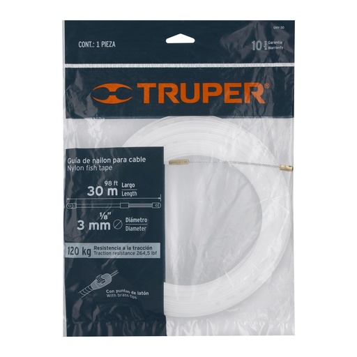 [17758] GUIA DE NYLON DE 30M PARA CABLE, TRUPER