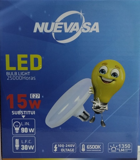 [OV15] BOMBILLO LED OVNI 15W  NUEVASA